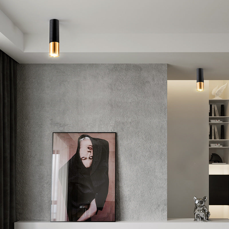 Contemporary Nordic Aluminum Glass Cylindrical LED Flush Mount Ceiling Light Spotlight For Hallway & Living Room