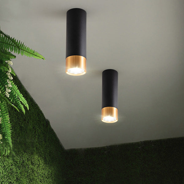 Contemporary Nordic Aluminum Glass Cylindrical LED Flush Mount Ceiling Light Spotlight For Hallway & Living Room