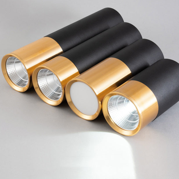 Contemporary Nordic Aluminum Glass Cylindrical LED Flush Mount Ceiling Light Spotlight For Hallway & Living Room