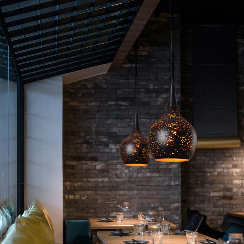 Contemporary Retro Iron Dome Shade 1-Light Pendant Light For Dining Room