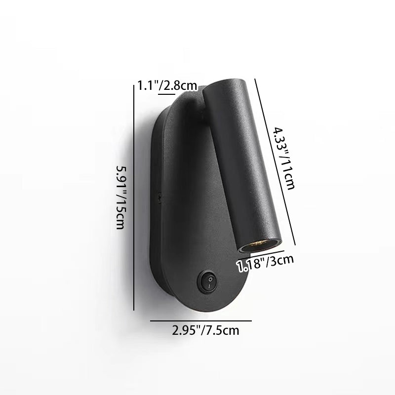 Modern Minimalist Aluminum & Iron Cylindrical Spotlight LED Wall Sconce Lamp For Bedside