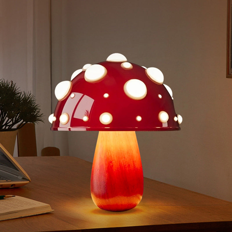 Modern Art Deco Rechargeable Iron & PC Mushroom LED Table Lamp Night Light For Bedroom