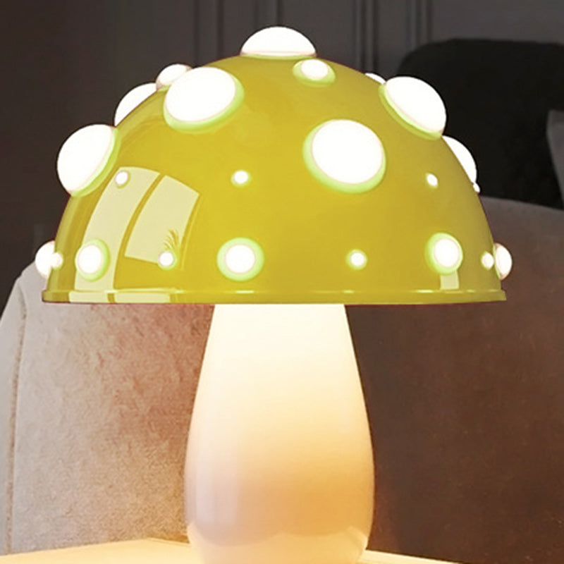 Modern Art Deco Rechargeable Iron & PC Mushroom LED Table Lamp Night Light For Bedroom