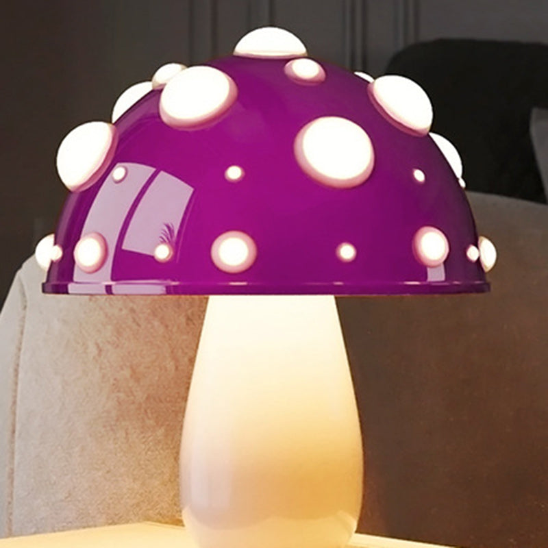 Modern Art Deco Rechargeable Iron & PC Mushroom LED Table Lamp Night Light For Bedroom