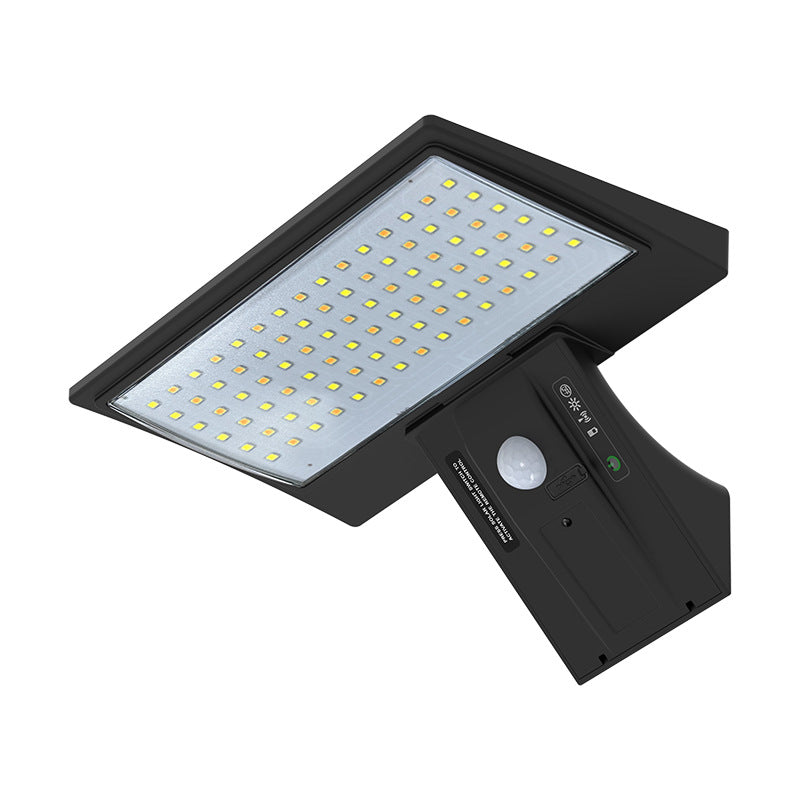 Modern Minimalist Solar Waterproof ABS & PC Rectangular Whale-Tail LED Wall Sconce Lamp For Garden & Outdoor Patio