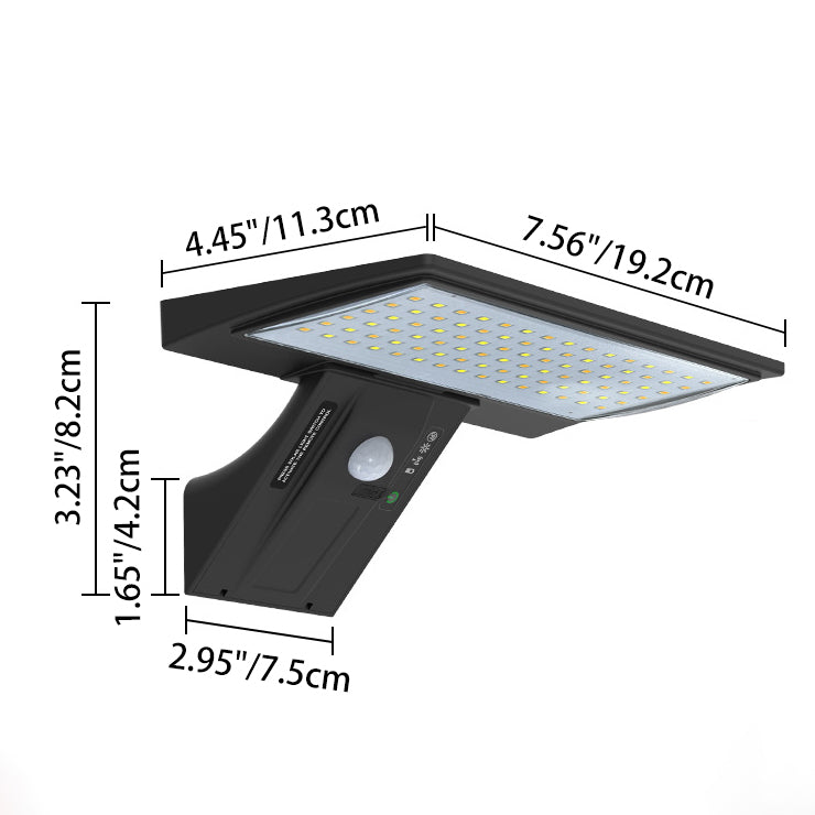 Modern Minimalist Solar Waterproof ABS & PC Rectangular Whale-Tail LED Wall Sconce Lamp For Garden & Outdoor Patio