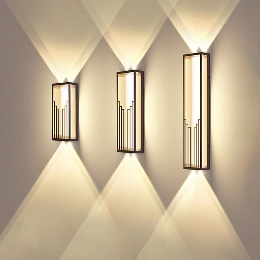 Modern Simplicity Waterproof Stainless Steel PC Rectangular Line Spotlight LED Wall Sconce Lamp For Outdoor Patio