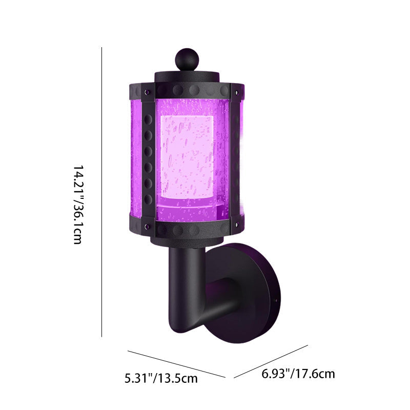 Contemporary Retro Waterproof Aluminum Acrylic Cylindrical LED Smart Wall Sconce Lamp For Garden & Outdoor Patio