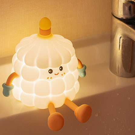 Contemporary Creative Silicone ABS Cute Birthday Cake LED Rechargeable Night Light Table Lamp For Bedroom