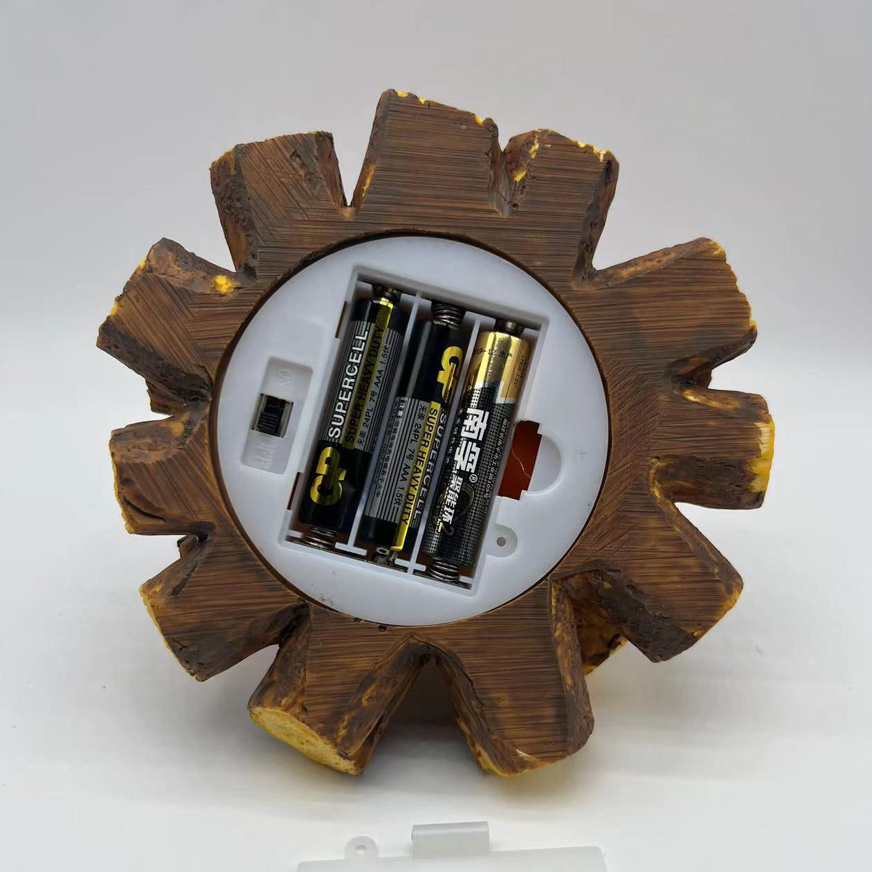 Modern Art Deco Battery Resin Simulated Firewood Flame LED Table Lamp Night Light For Bedroom