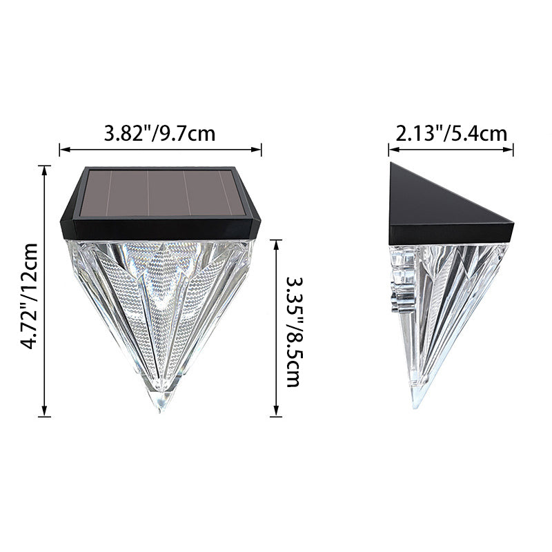 Modern Simplicity Solar Waterproof ABS And PS Diamond LED Outdoor Wall Sconce Lamp For Garden & Outdoor Patio