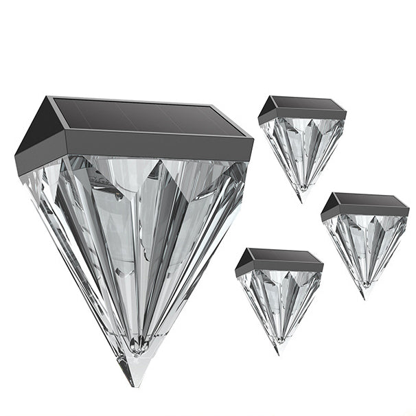 Modern Simplicity Solar Waterproof ABS And PS Diamond LED Outdoor Wall Sconce Lamp For Garden & Outdoor Patio