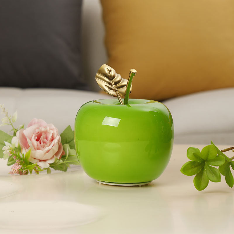 Contemporary Creative Battery Iron & Glass Apple-Shaped LED Table Lamp Night Light For Bedroom