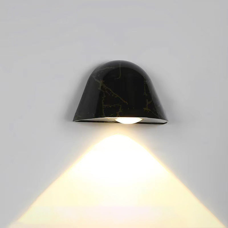 Contemporary Nordic Waterproof Aluminum Doorbell-Inspired LED Wall Sconce Lamp For Outdoor Patio