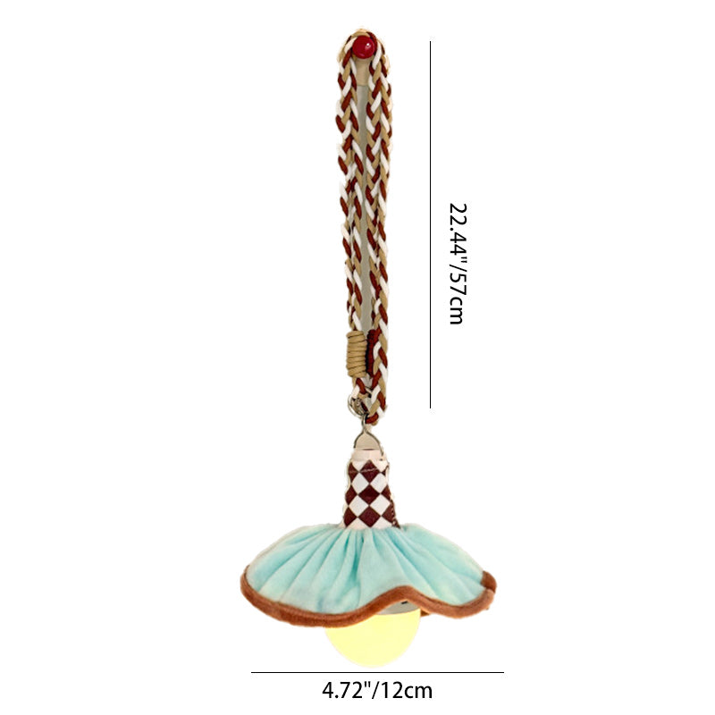 Modern Art Deco Fabric Rechargeable Bell-Skirt LED Hanging Pendant Light Night Light For Bedside Dorm Room