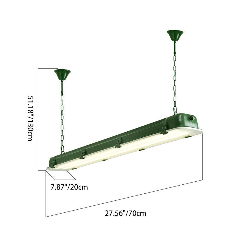 Contemporary Industrial Iron Rectangular LED Island Light Chandelier For Dining Room