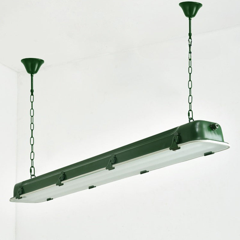 Contemporary Industrial Iron Rectangular LED Island Light Chandelier For Dining Room