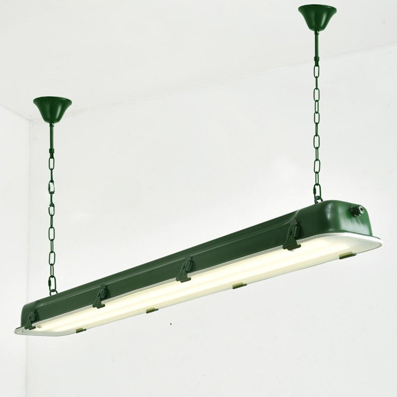 Contemporary Industrial Iron Rectangular LED Island Light Chandelier For Dining Room