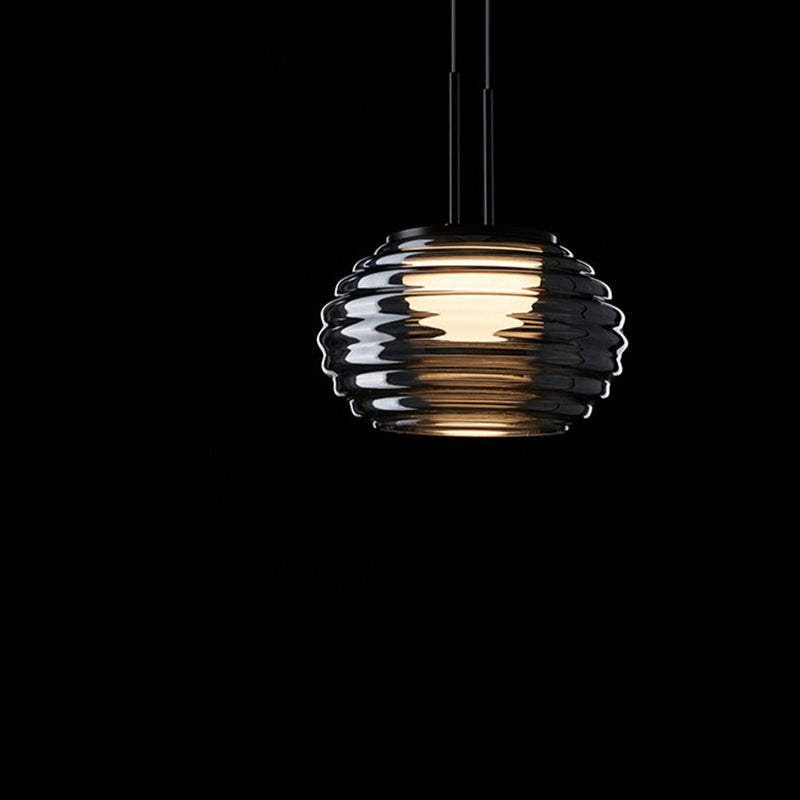 Modern Minimalist Globe Steel Glass LED Pendant Light For Living Room