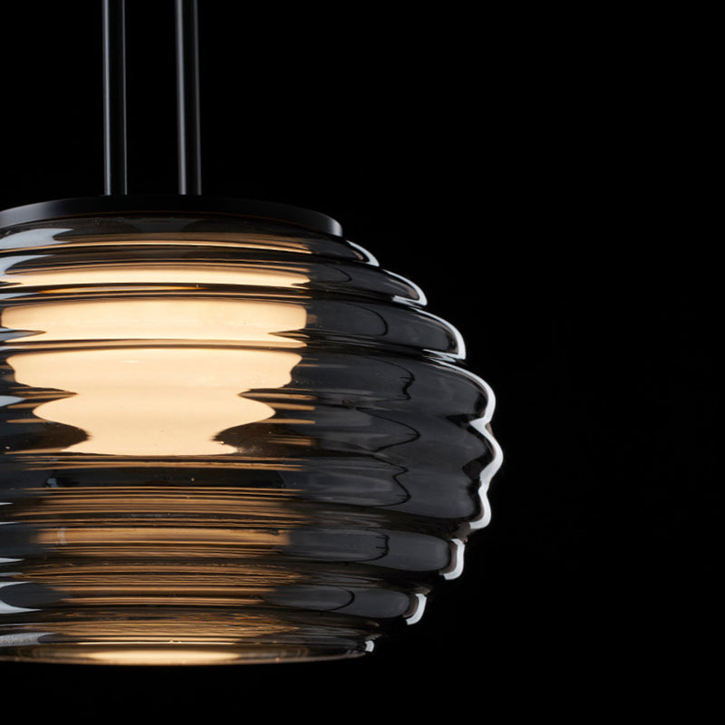 Modern Minimalist Globe Steel Glass LED Pendant Light For Living Room