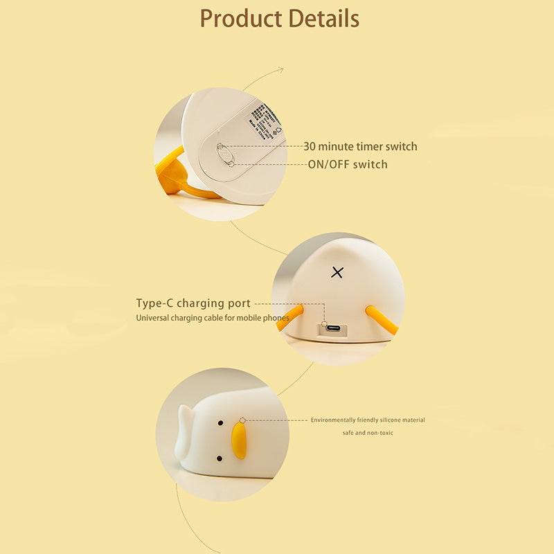 Contemporary Creative Duck Silicone LED Table Lamp For Living Room