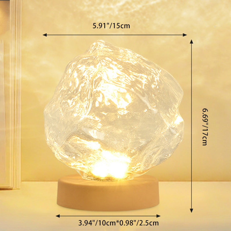 Modern Art Deco Trapezoid Plastic Glass LED Table Lamp For Living Room