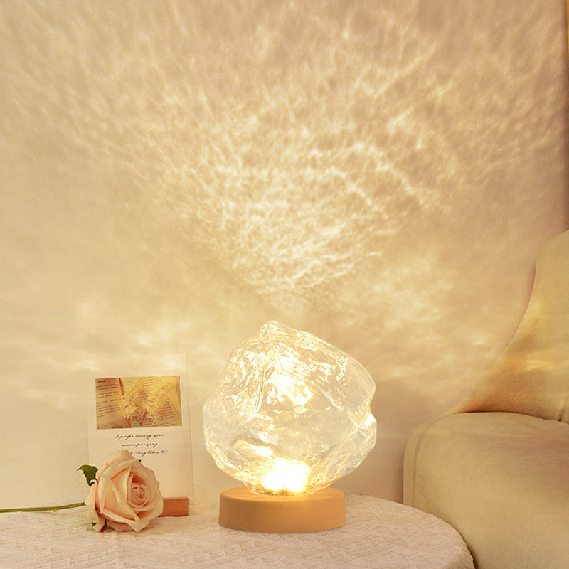 Modern Art Deco Trapezoid Plastic Glass LED Table Lamp For Living Room