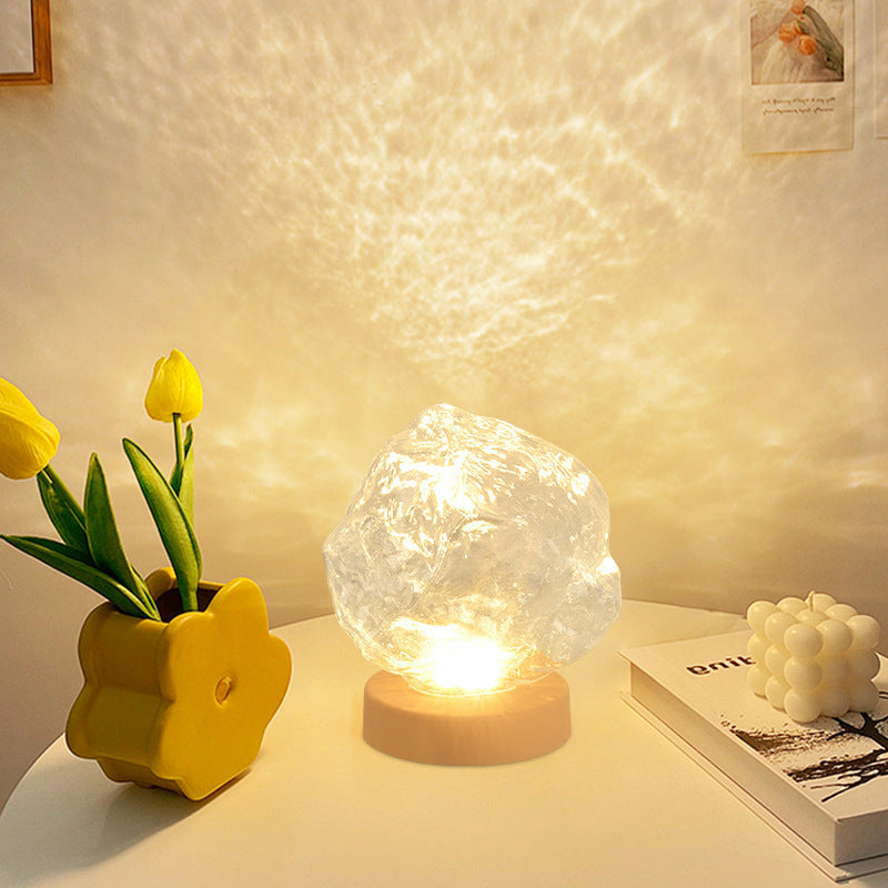 Modern Art Deco Trapezoid Plastic Glass LED Table Lamp For Living Room