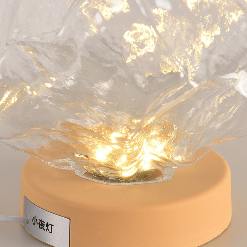 Modern Art Deco Trapezoid Plastic Glass LED Table Lamp For Living Room