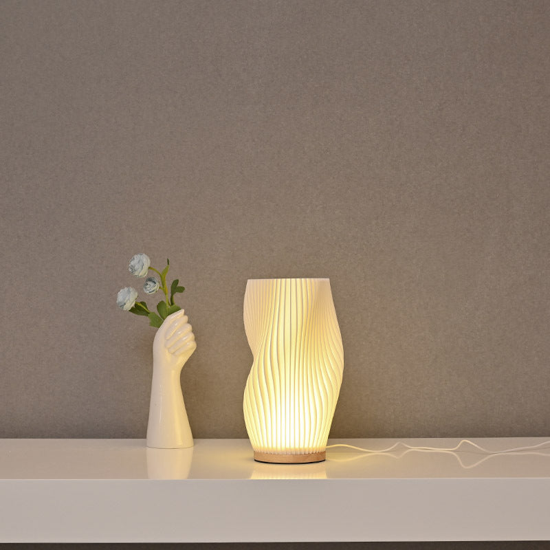 Modern Art Deco Column Plastic LED Table Lamp For Living Room