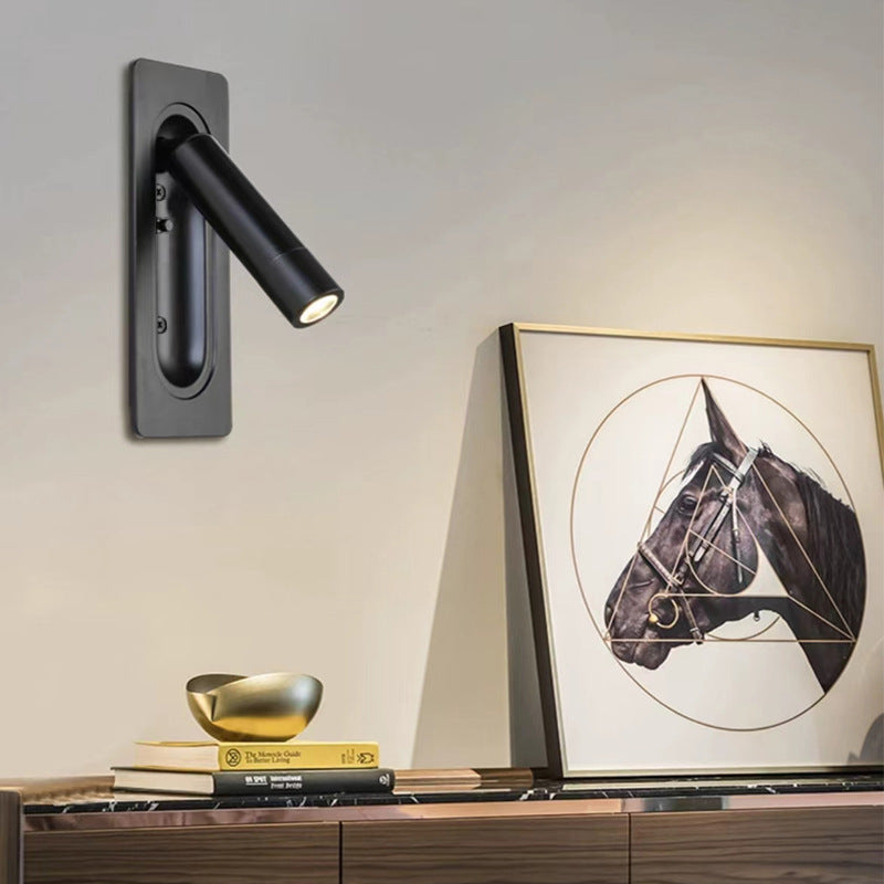 Modern Minimalist Column Steel Aluminum LED Wall Sconce Lamp For Living Room