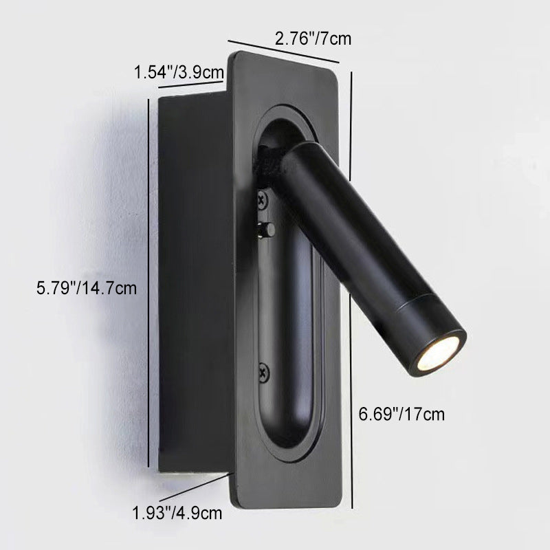 Modern Minimalist Column Steel Aluminum LED Wall Sconce Lamp For Living Room
