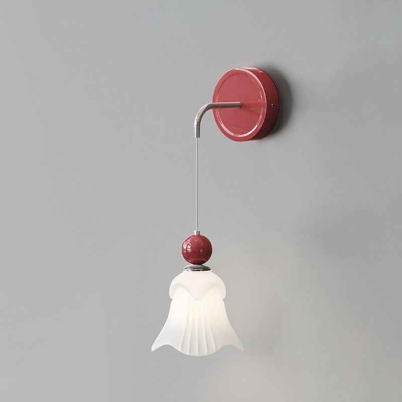 Modern Nordic Simple Iron Glass Flower Shape 1-Light Wall Sconce Lamp