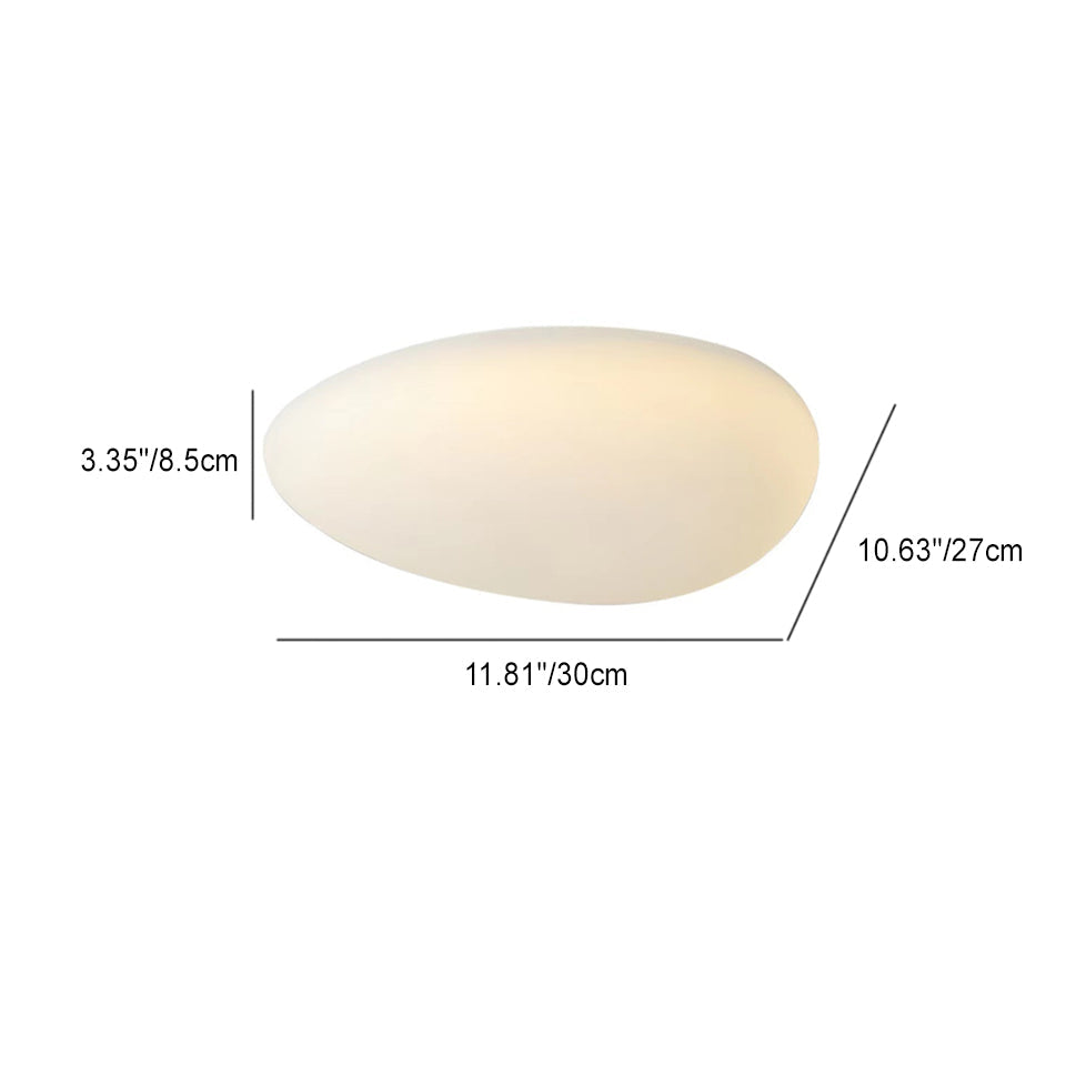 Nordic Minimalist Cobblestone PE Lampshade LED Flush Mount Ceiling Light
