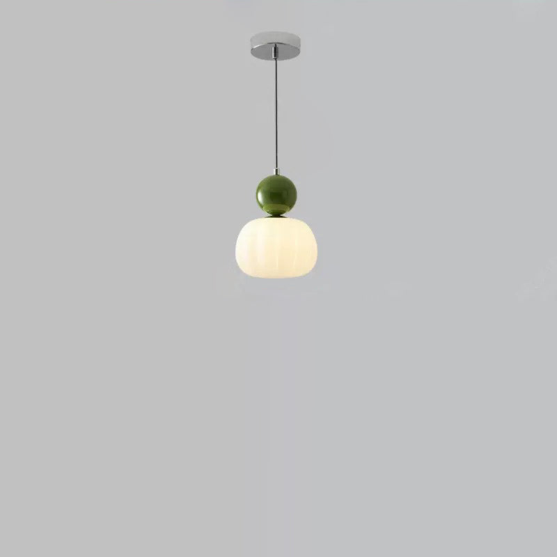 Contemporary Scandinavian Round Iron Acrylic 1-Light Pendant Light For Bedroom