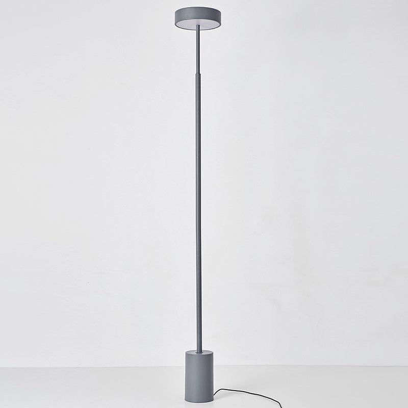Contemporary Scandinavian Round Iron LED Standing Floor Lamp For Bedroom