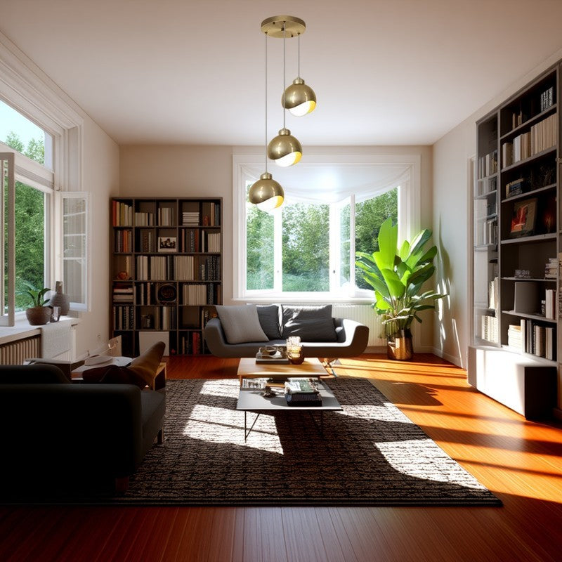 Contemporary Scandinavian Spherical Glass Crystal Iron 3-light Chandelier For Bedroom