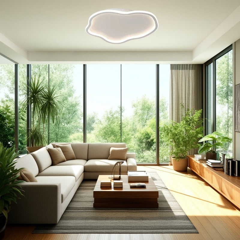 Modern Minimalist Cloud-Shaped Iron Acrylic LED Flush Mount Ceiling Light For Bedroom