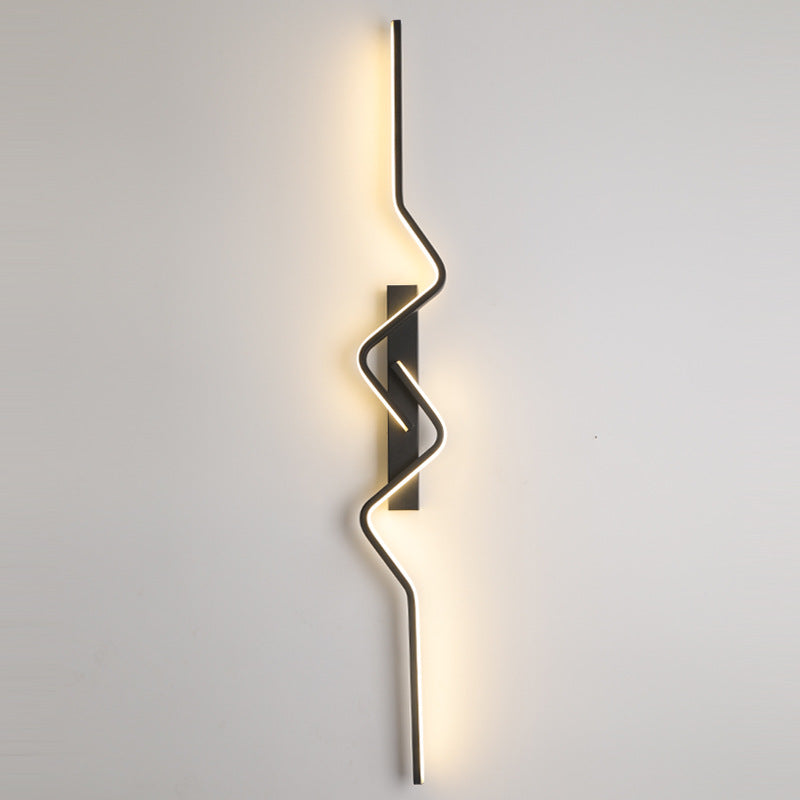 مصباح حائط LED بتصميم عصري بسيط، مصنوع من الألومنيوم والبولي فينيل كلوريد والحديد والسيليكون، لغرفة النوم
