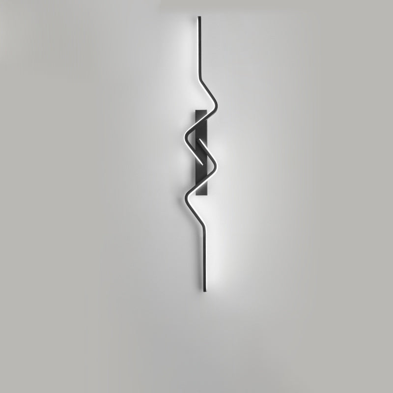 مصباح حائط LED بتصميم عصري بسيط، مصنوع من الألومنيوم والبولي فينيل كلوريد والحديد والسيليكون، لغرفة النوم