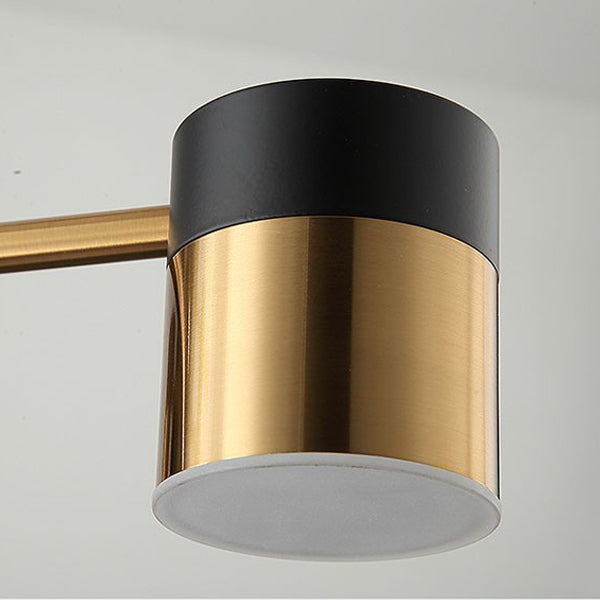 Modern Art Deco Cylindrical Irregular Line Iron Acrylic LED Semi-Flush Mount Ceiling Light For Living Room