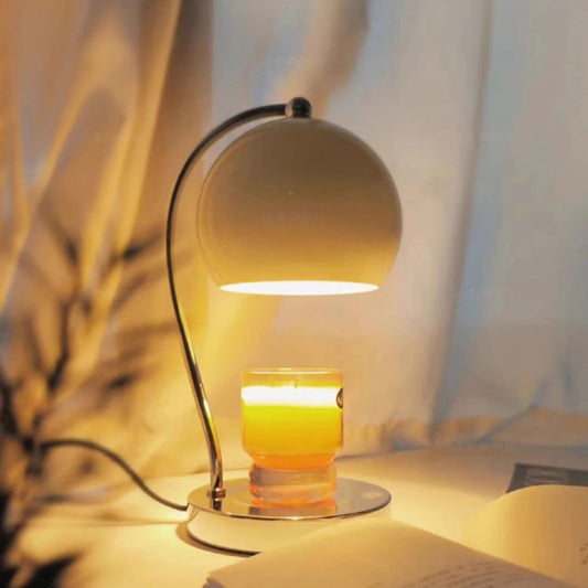 現代的なスカンジナビアの丸型球状鉄製1灯アロマメルトワックステーブルランプ(寝室用)