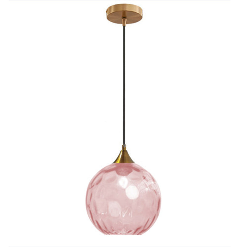 Modern Minimalist Spherical Round Iron Glass 1-Light Pendant Light For Dining Room