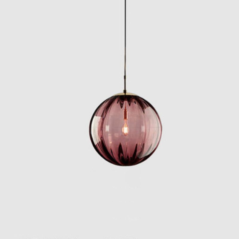 Modern Minimalist Spherical Round Iron Glass 1-Light Pendant Light For Dining Room