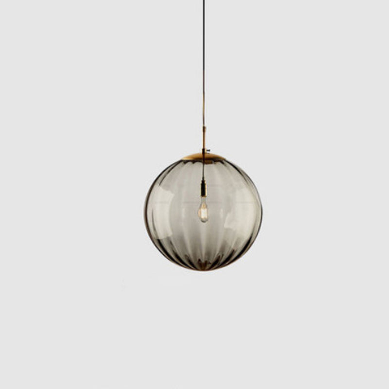 Modern Minimalist Spherical Round Iron Glass 1-Light Pendant Light For Dining Room