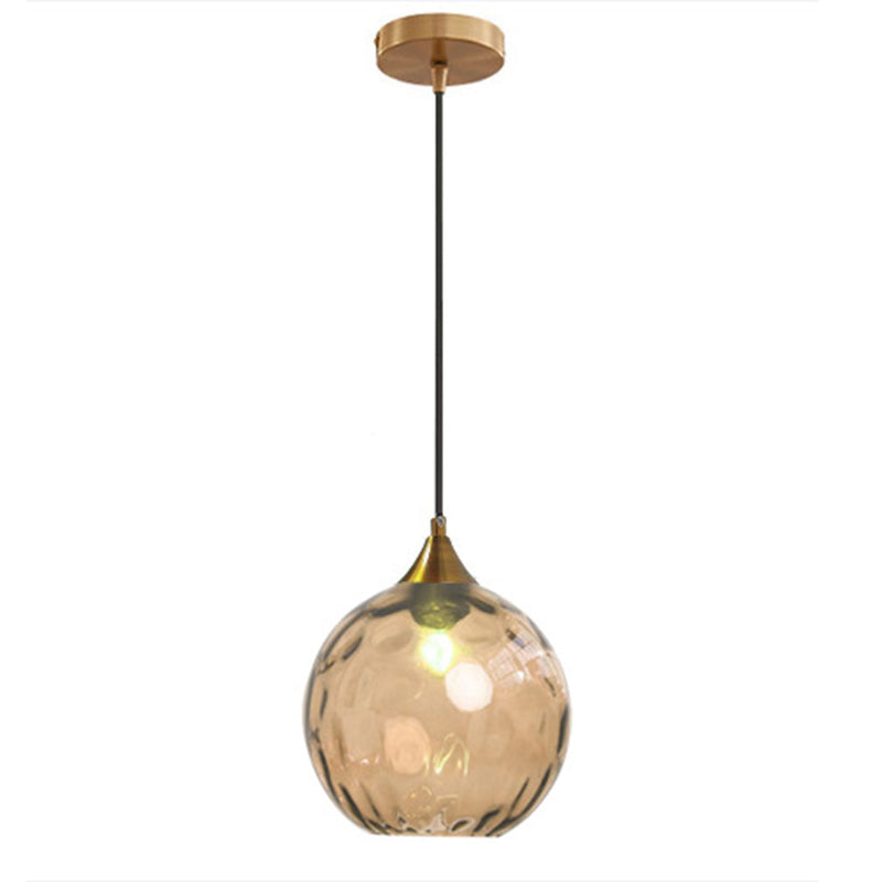 Modern Minimalist Spherical Round Iron Glass 1-Light Pendant Light For Dining Room