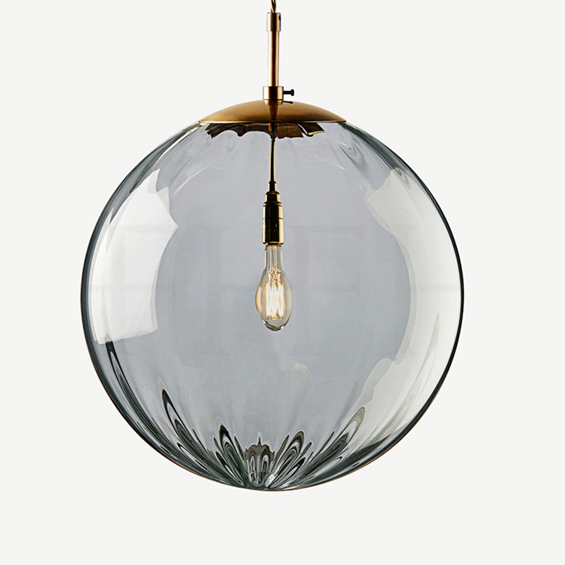 Modern Minimalist Spherical Round Iron Glass 1-Light Pendant Light For Dining Room