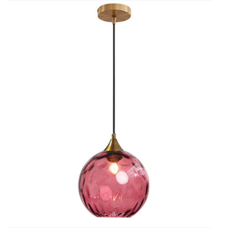 Modern Minimalist Spherical Round Iron Glass 1-Light Pendant Light For Dining Room