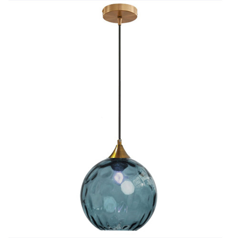 Modern Minimalist Spherical Round Iron Glass 1-Light Pendant Light For Dining Room