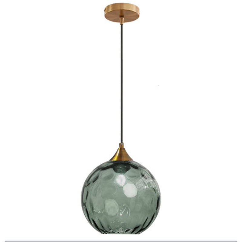 Modern Minimalist Spherical Round Iron Glass 1-Light Pendant Light For Dining Room